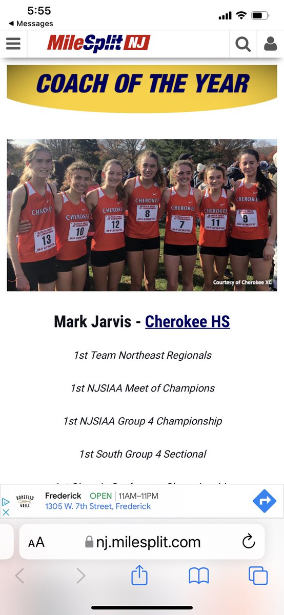 Cherokee_HS's tweet photo. Coach Mark Jarvis named 2021 Coach of the Year by NJ MileSplit. Recognition well deserved! https://t.co/nhGJ0hZwri