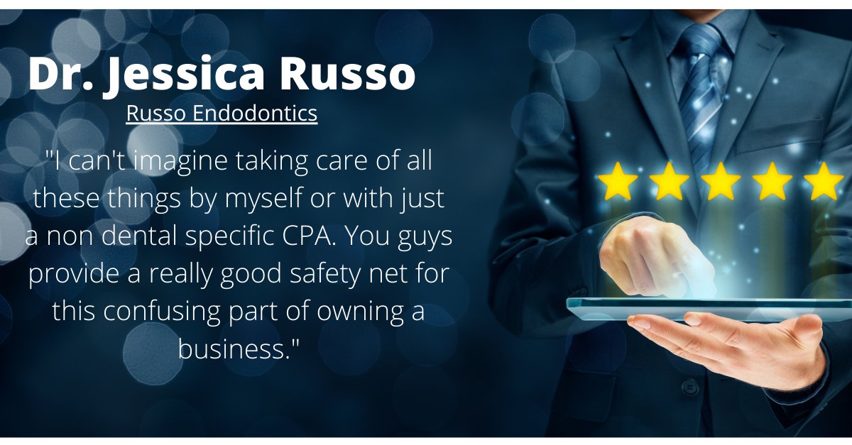 TaxCrossroads's tweet photo. Thank you, Dr. Jessica Russo! We love serving you as your dental CPA!

Check out what our clients are saying about us..
https://t.co/2UWsUB0i1C https://t.co/RoMRDgsADE