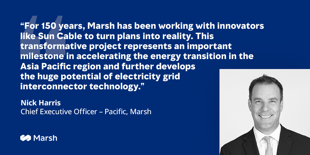 Recently, Sun Cable announced that Marsh would be part of its global expert team delivering the game-changing Australia-Asia PowerLink Project. Learn more: mrsh.cm/31qIhev