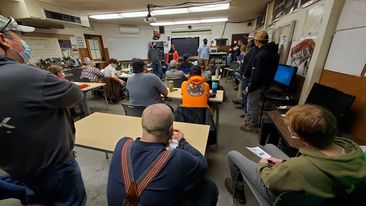 pencollege's tweet photo. Reps from Puget Sound Naval Shipyard spoke to a packed house in PC's welding classroom Friday, talking to students about how to write federal resumes and apply for jobs at PSNS.
Get a bird's eye view of our welding program at https://t.co/dqhClZZn6M. #PCWelding https://t.co/Ou3i2i8CPS