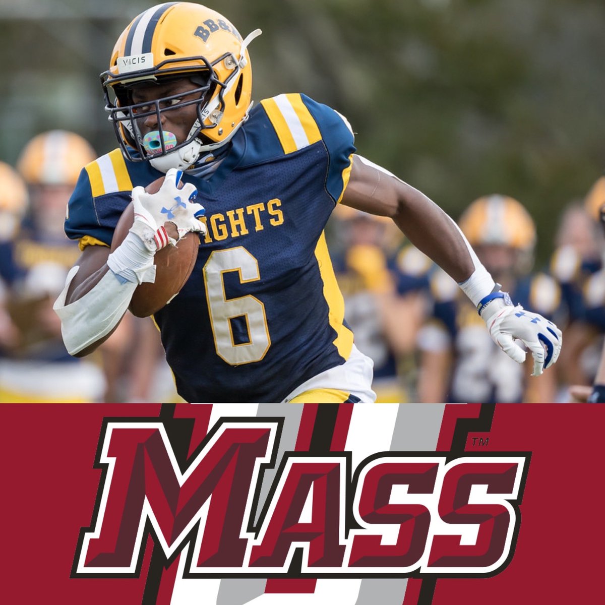 massfball's tweet photo. Class of 2022 ATH Ty Harding has committed to #UMass. 

This comes after the recent hiring of new head coach Don Brown. Harding was offered two days ago. https://t.co/f6xcVC5r0A