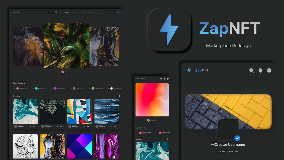 ZapProtocol's tweet photo. Here is a preview of our marketplace redesign! $ZAP #NFTs #ZapNFT https://t.co/MmkbMYhwV5