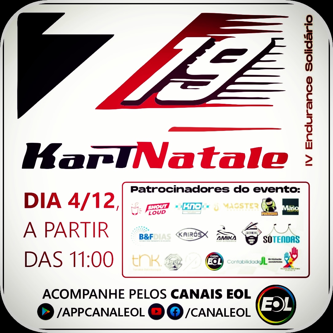 CanalEOL's tweet photo. Vai ser sábado, 4 de dezembro, a partir das 11 da manhã, com transmissão pelos Canais EOL. Não perca!!! #canaleol #kartismo #kartnatale #kart #kartodromo #aovivo #natal2021 #fimdeanochegando https://t.co/jqQ1xkBgLz