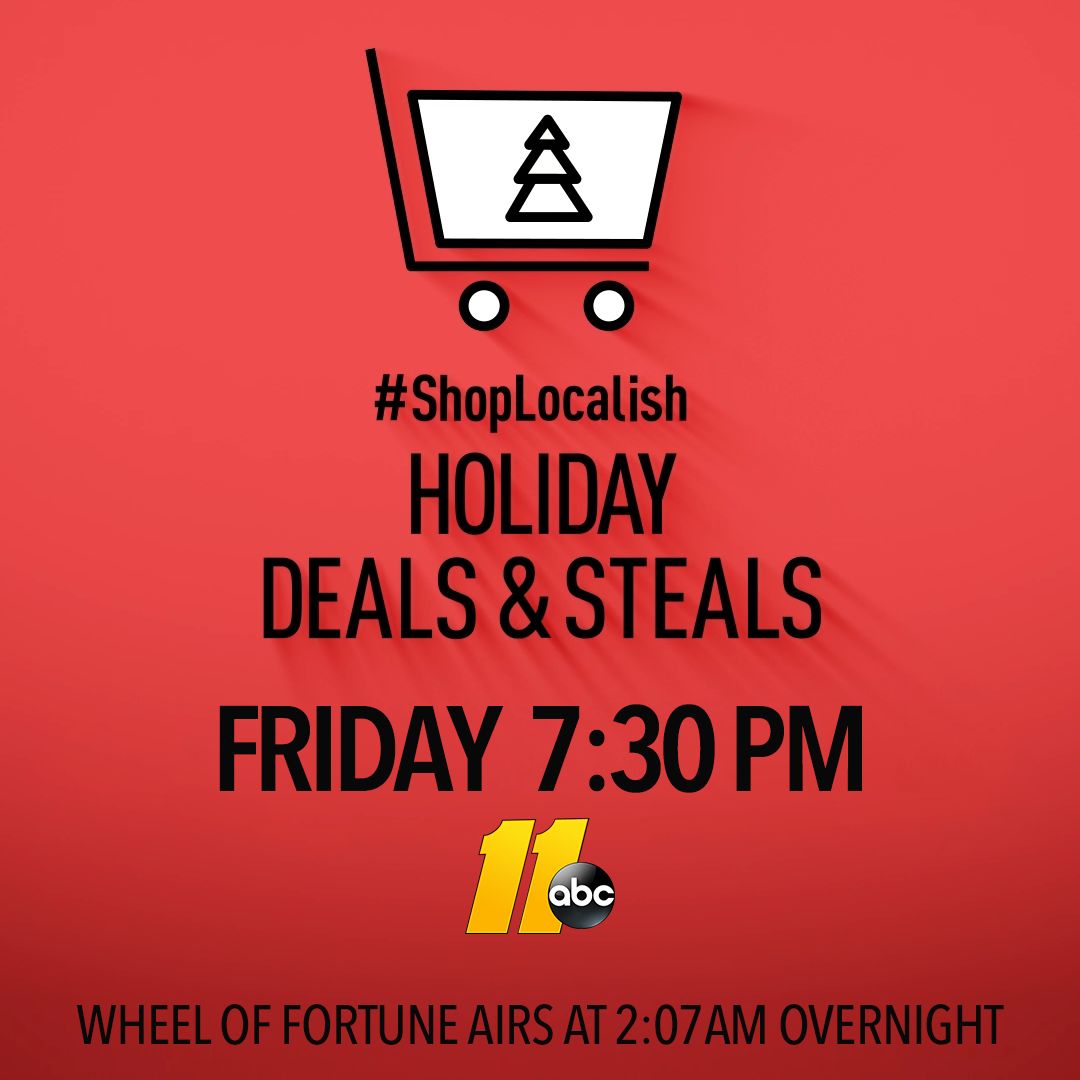 ABC11_WTVD's tweet photo. Searching for that perfect holiday gift? Localish is here to help! '#ShopLocalish: Holiday #DealsandSteals' airs TONIGHT at 7:30 on ABC11. Tonight's episode of Wheel of Fortune can be seen overnight at 2:07am Saturday. More about the special >> https://t.co/y6WRPijRG9 https://t.co/JRST7nCboa