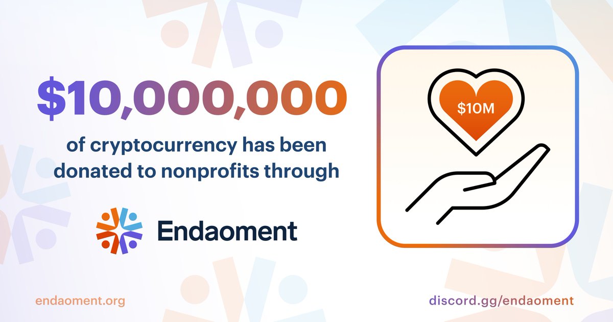 endaomentdotorg's tweet photo. It's official. #nDAO10M 🥳

More than $10 million in #cryptocurrency has been donated to nonprofits thanks to our incredible community, and #GivingSeason is just getting started. 

Join the #CryptoPhilanthropy revolution at https://t.co/CJ7LRYHQHL #CryptoConscience #NFTsForGood https://t.co/2nzbXuXIKO