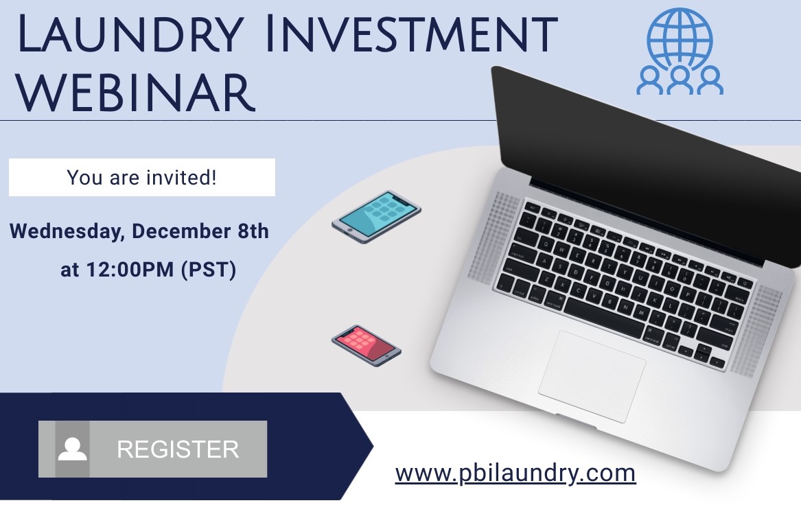 Only 3 #Webinars left in 2021, don't miss out! ⏱

Register today at: us02web.zoom.us/meeting/regist… for our December 8th #Nationwide #Laundry #Investment #Webinar at 12:00PM (PST).

pbilaundry.com
.
#consultant #laundromat #consulting #duediligence #investors #investment #ROI