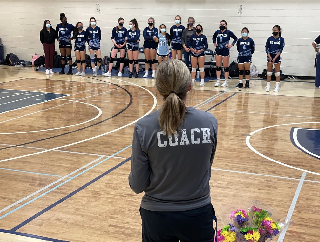 McsRoyals's tweet photo. Honouring a few of our grade 12 Women’s Volleyball players for their many years of playing for MCS and for their final volleyball season!💙💙💙GO ROYALS!! https://t.co/xdSztvf2c7