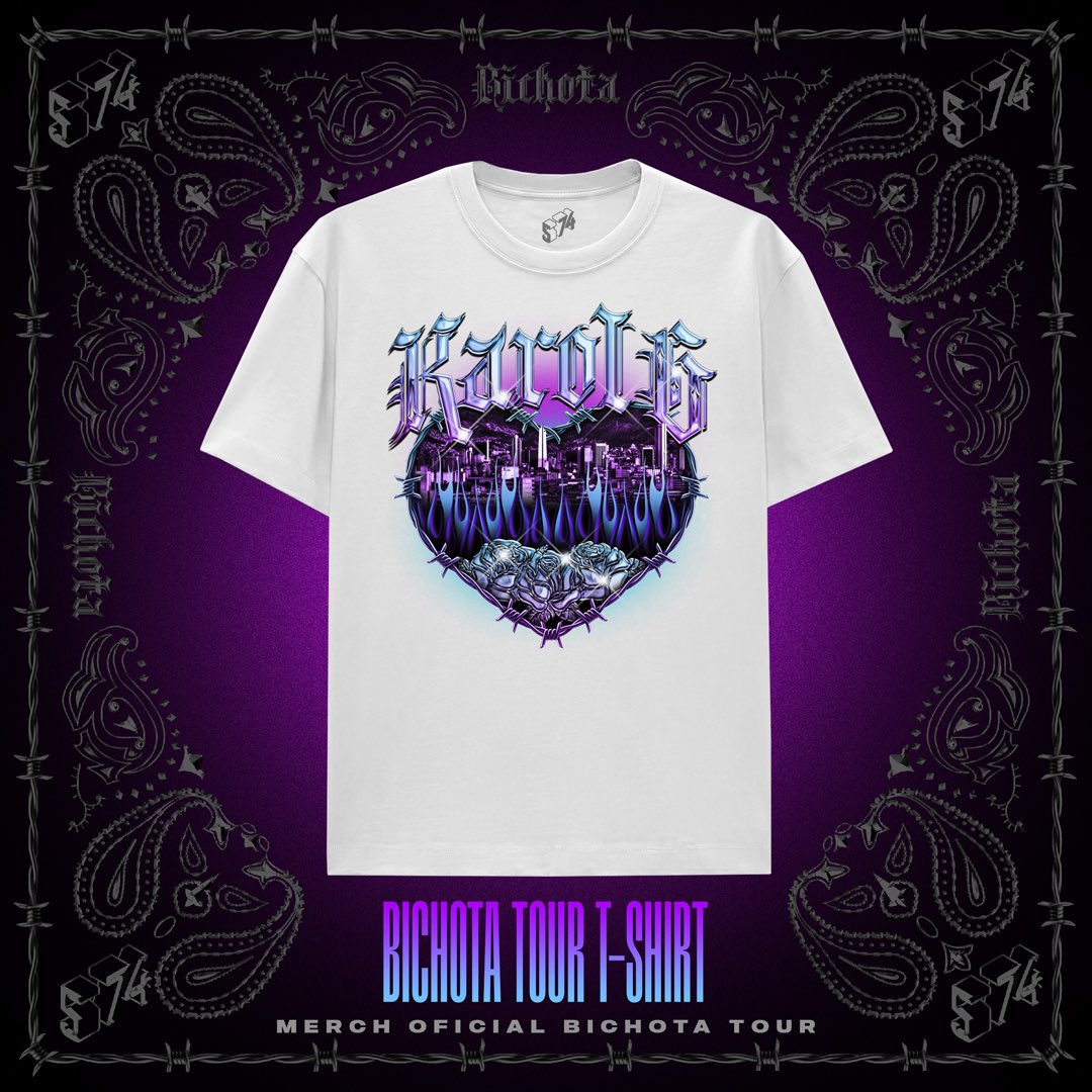 574Lab's tweet photo. 💜💜💜💜💜

@karolg x @574Lab 
Merch Oficial #BichotaTour

💜💜💜💜💜

Exclusivamente en 574 Lab.

#KarolG #574Lab #ForTheCulture #PaLaCultura https://t.co/basgpdgzhl