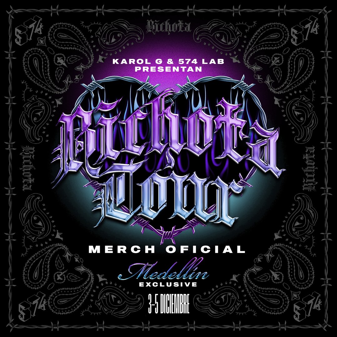 574Lab's tweet photo. 💜💜💜💜💜

@karolg x @574Lab 
Merch Oficial #BichotaTour

💜💜💜💜💜

Exclusivamente en 574 Lab.

#KarolG #574Lab #ForTheCulture #PaLaCultura https://t.co/FlN2AfQFQq