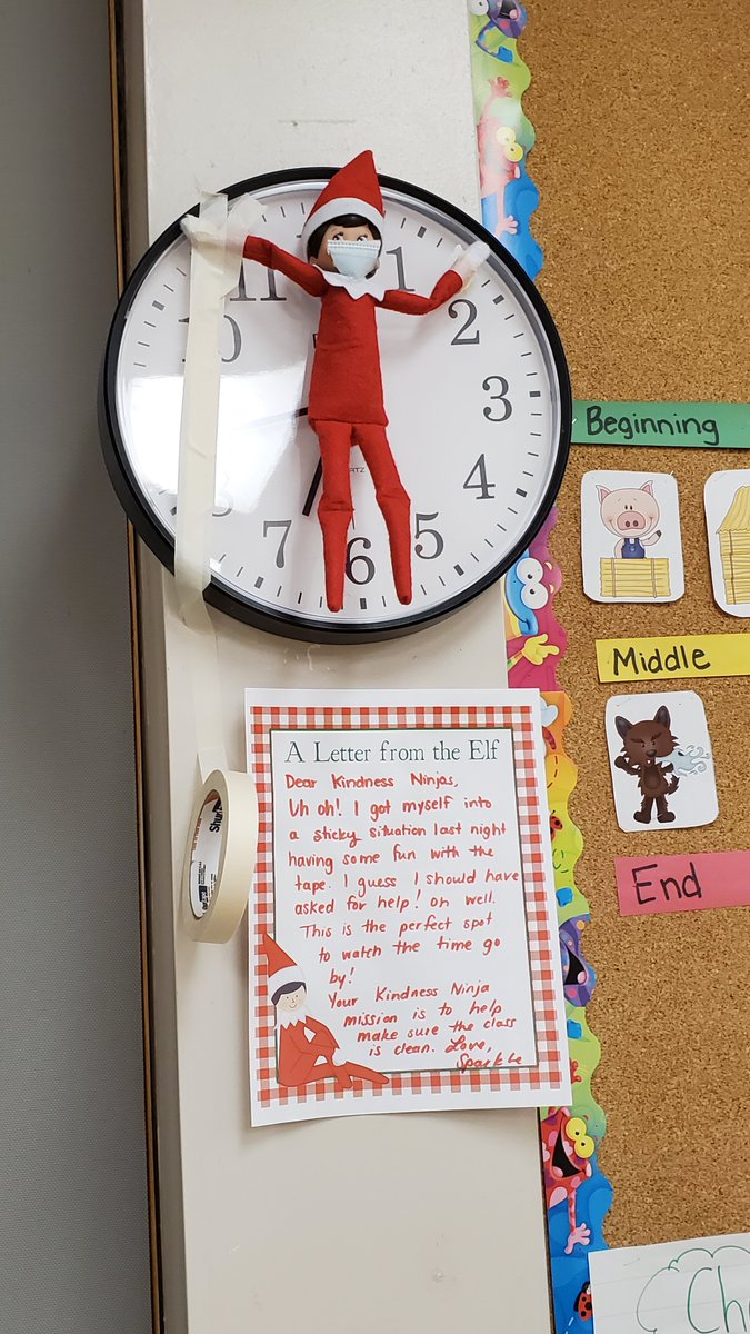 MissW00D's tweet photo. We had a visitor join our class this week. Our Kindness Elf, Sparkle!🌟 https://t.co/rWw3xr8k8A