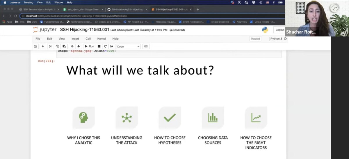 jupyterthon's tweet photo. 🚨Now with us @shacharoitman with SSH Session Hijack Analytic

#infosecjupyterthon https://t.co/oRhAQxH431