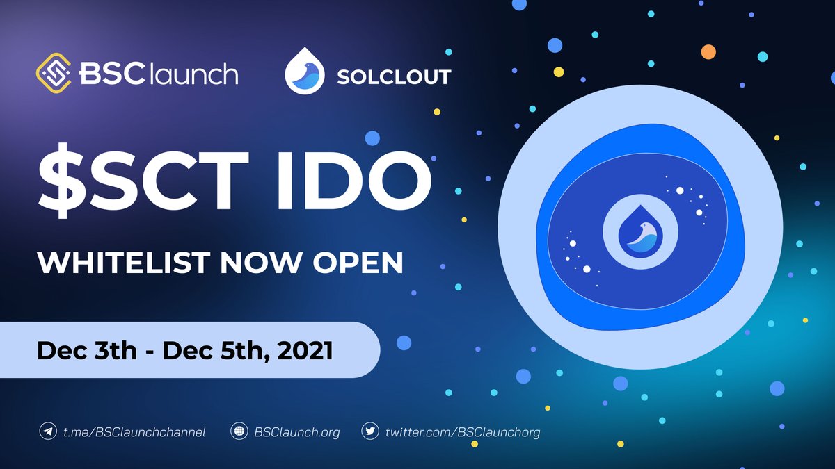 BSClaunchorg's tweet photo. @Solclout public-sale whitelist now live🟡

We are delighted to announce that the whitelisting registration for the #SolClout deal is now officially open. Let's goooo 👇

https://t.co/YlBDdEiONU

$SCT x $BSL

#Solana #SolClout #SocialFi https://t.co/70scScshXm