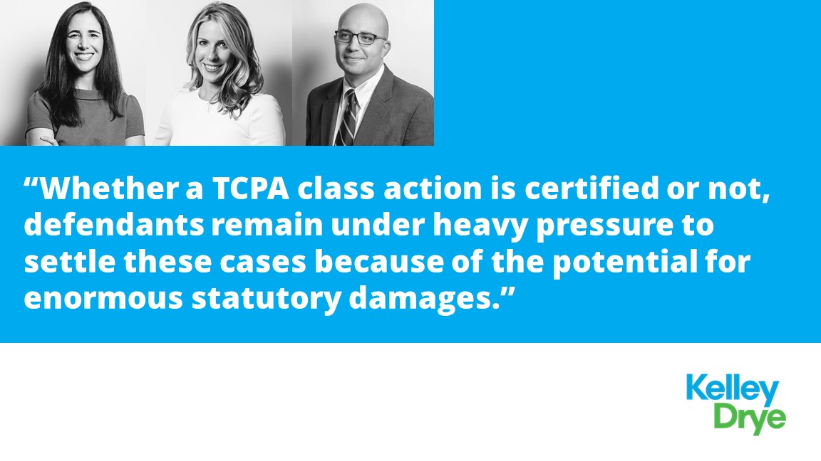 The article discusses the repeated clarifications and interpretations of the Telephone Consumer Protection Act of 1991 (TCPA) by the Federal Communications Commission (FCC) and federal courts since its enactment

kelleydrye.com/News-Events/Pu…

<a href="/KelleyDrye/">Kelley Drye & Warren LLP</a> <a href="/KelleyDryeAdLaw/">Kelley Drye Ad Law</a>