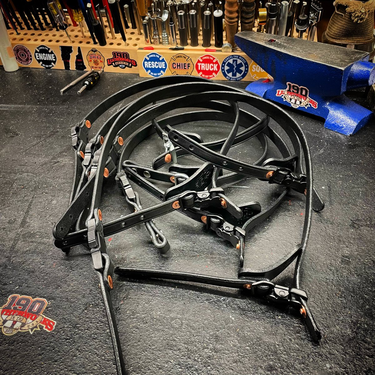 190leatherworks's tweet photo. A small batch of hand crafted chin straps just hit the site. Act fast if you want one. https://t.co/y8yQERTJ3T