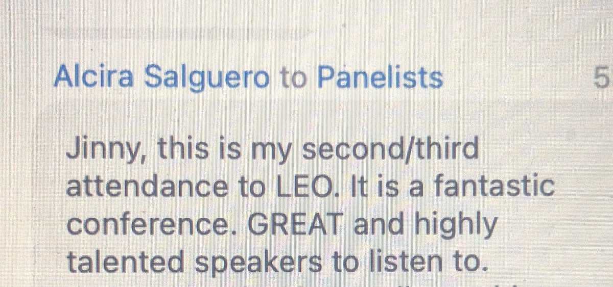 Thank you for the great feedback! #LEO4 <a href="/JinnyBromberg/">Jinny Bromberg</a>