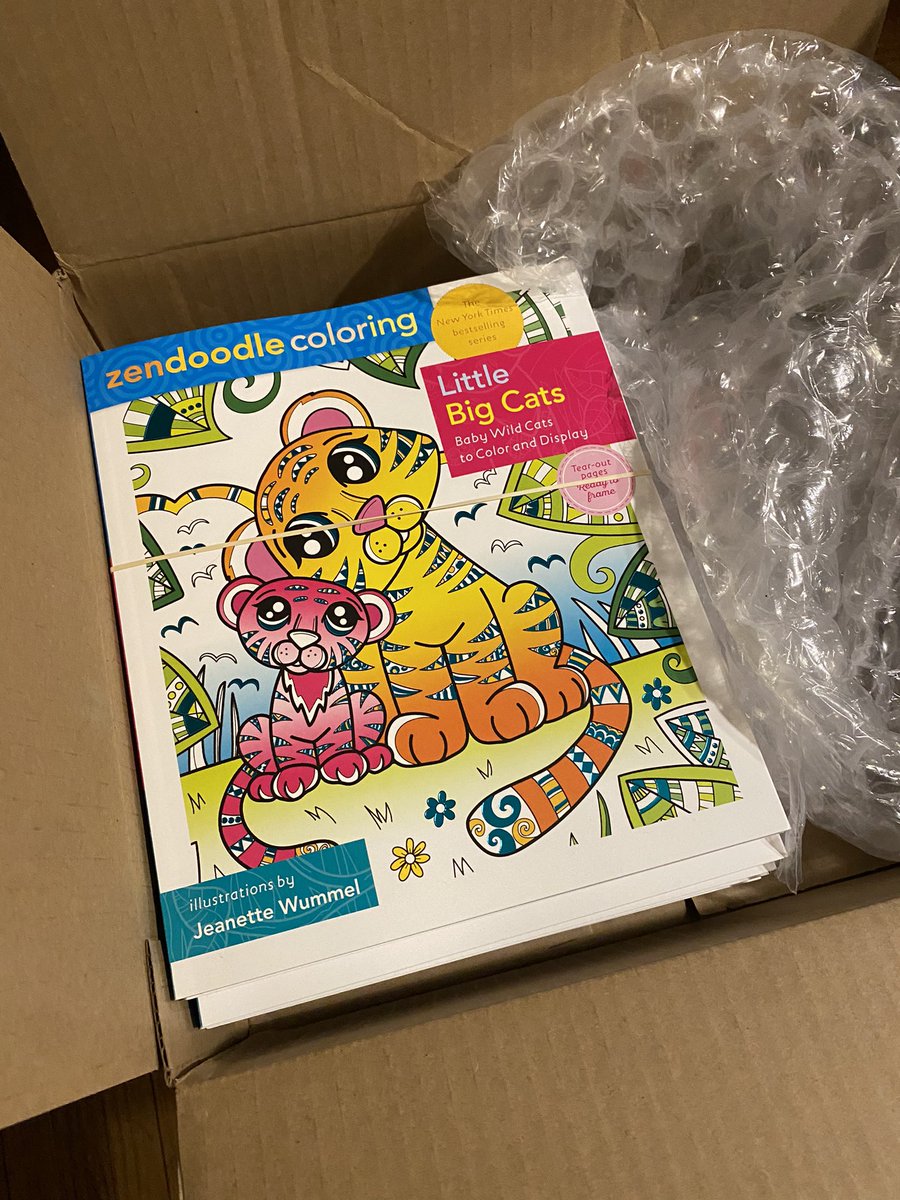 Roots_Of_Design's tweet photo. New books available soon! I just got this box of books from my publisher. This fun book of Zendoodle Little Big Cats is due to be released online and in stores on Tuesday, December 7th. 

You can preorder it now from Amazon here: https://t.co/D6I6jkYoqC https://t.co/u4h1xvgY4F