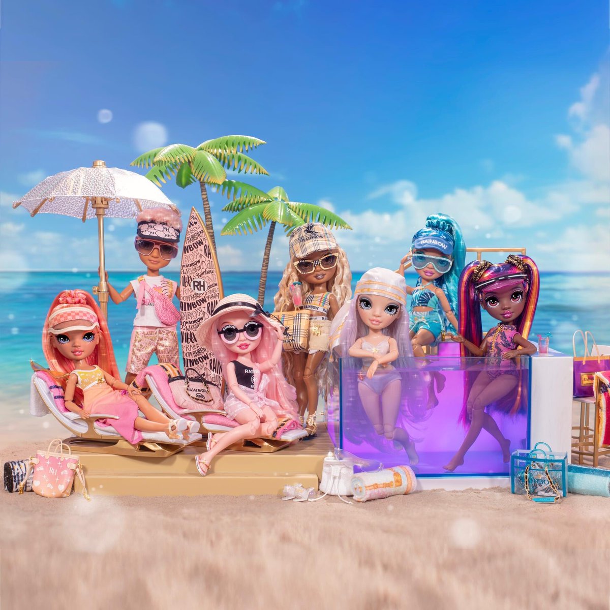 winxclubpretty's tweet photo. This just in: #RainbowHigh isn't the only fine arts high school in town. On the west coast, the days are sunny and the classes are poolside! Maybe I'll transfer to #PacificCoast. 🏝🌈 Save your holiday gift cards—the rainbow's reaching new sands in January 2022! #TurnYourColorUp https://t.co/jJmSEQUuth