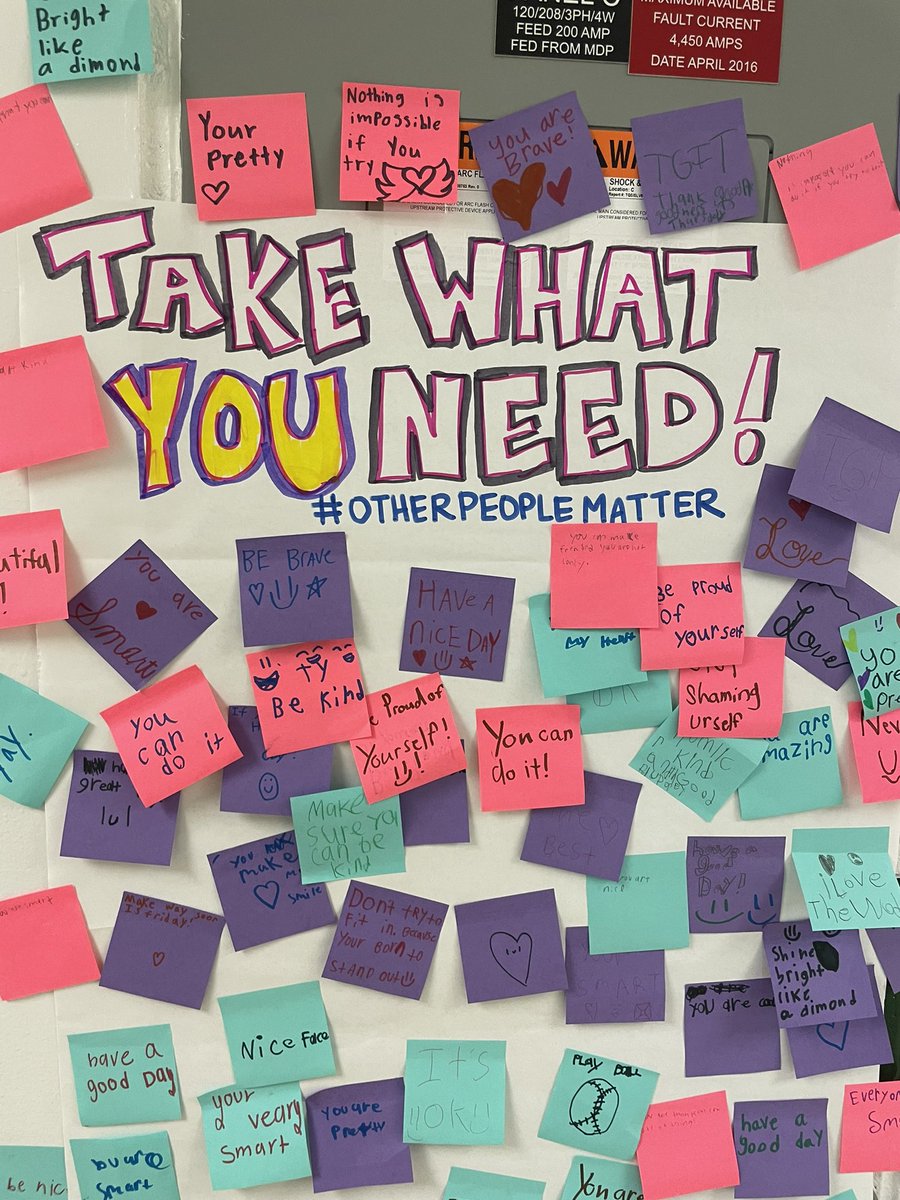 Take what you need because YOU matter <a href="/GreenwoodElemen/">Greenwood Elementary</a>!! Shout out to Mrs. Goss’ Class for brightening our day!💚🐊 @JamieraJohnson <a href="/PosProject/">The Positivity Project</a>