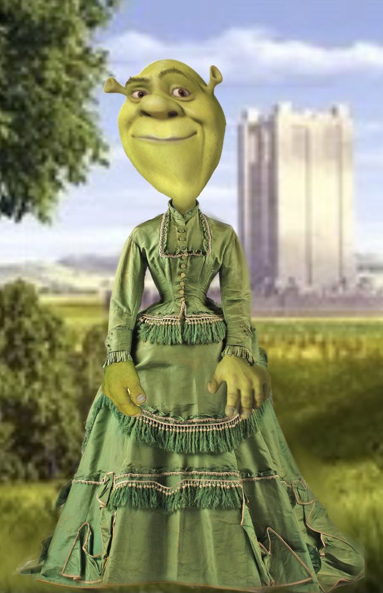 I posted this dress about a year ago and some people started calling it the Shrek dress... I really loved the idea so I asked people if they could photoshop Shrek in I posted this dress about a year ago and some people started calling it the Shrek dress... I really loved the idea so I asked people if they could photoshop Shrek in