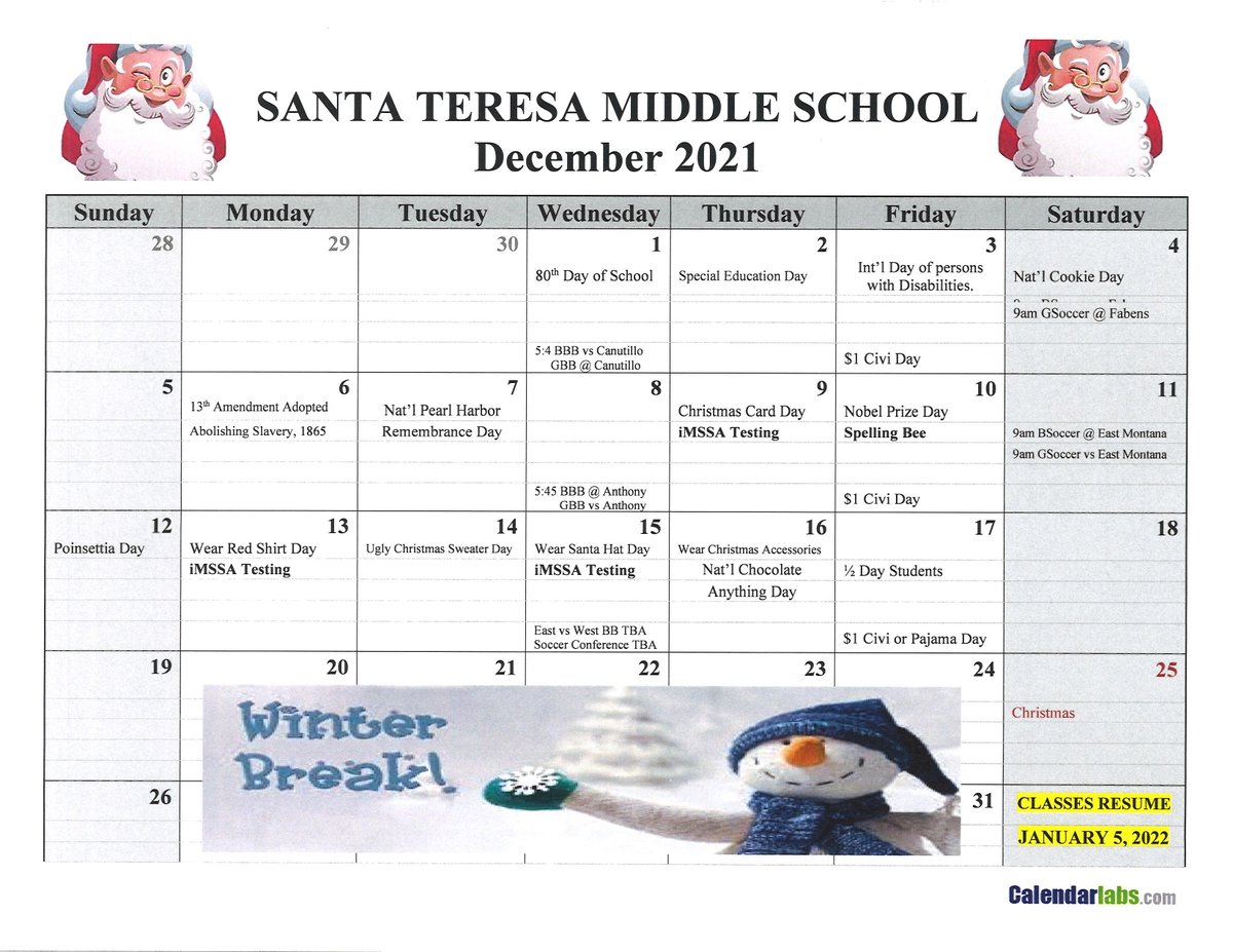 MiddleSanta's tweet photo. STMS December Calendar. Have a great weekend! https://t.co/ZxnyRuWLrv