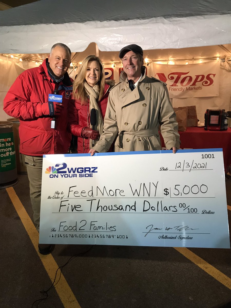 Cnossava's tweet photo. The @TEGNAFoundation and @WGRZ Ch 2 proudly support @feedmorewny and #Food2Families with $5,000 grant. https://t.co/vYPPyRiKXq