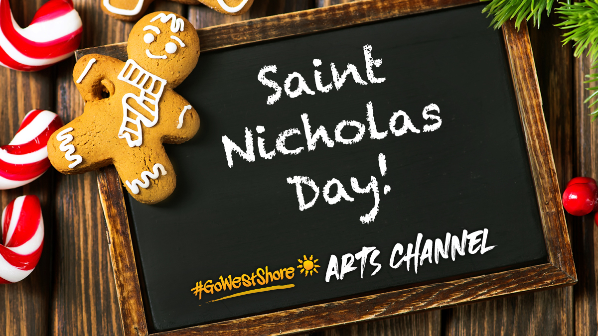 GoWestshore's tweet photo. Happy Saint Nicholas Day! In some countries, children leave their shoes in the foyer or on a window sill in hopes that St. Nicholas will fill them with treats. Do you know of someone deserving a treat? Visit https://t.co/B0WuhgCz2c and surprise them with an online arts class! https://t.co/RyLrnNSrv9