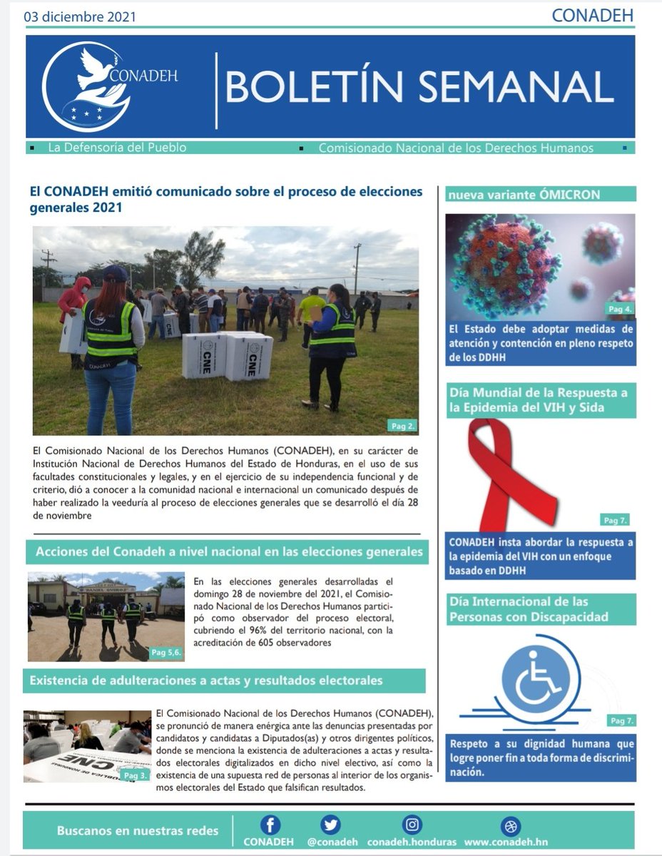 CONADEH's tweet image. Boletín Semanal📰| Compartimos las noticias y acontecimientos más importantes durante la semana.

Ver documento completo:

👉🏻 bit.ly/3dhOAUj