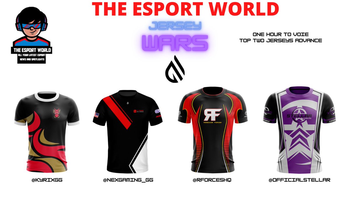 TheESPWorld's tweet photo. Round 1-30 Begins!

@KyrixGG - https://t.co/bz2DceFr3Q

@NexGaming_GG - https://t.co/8CdmtrnGUQ

@rForcesHQ - https://t.co/tISJzxzsgm

@OfficialStellar - https://t.co/kP32UoBOgI

Supplier @AgentInk - Make sure to vote in the thread below

#JerseyWars #Esports https://t.co/ndOcD4a7oB