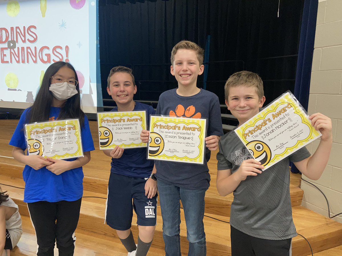 KGrayEddins's tweet photo. We have some of the most amazing leaders in 5th grade. Congratulations to our December Principal Award winners!! We couldn’t be prouder.  @EddinsElem #eddinselem https://t.co/J50Nm7DJ4h