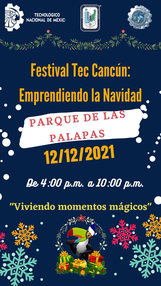 Se acerca “Festival Tec Cancún: Emprendiendo la Navidad”

¡𝗡𝗢 𝗧𝗘 𝗟𝗢 𝗣𝗨𝗘𝗗𝗘𝗦 𝗣𝗘𝗥𝗗𝗘𝗥!

🗓12 de diciembre de 2021
⌚️4:00pm a 10:00pm
📍Parque de Las Palapas

#Cancún #FestivalNavideño #Cultura #Innovación #Emprendedores #ITecnológicoDeCancún #FestivalTecCancún