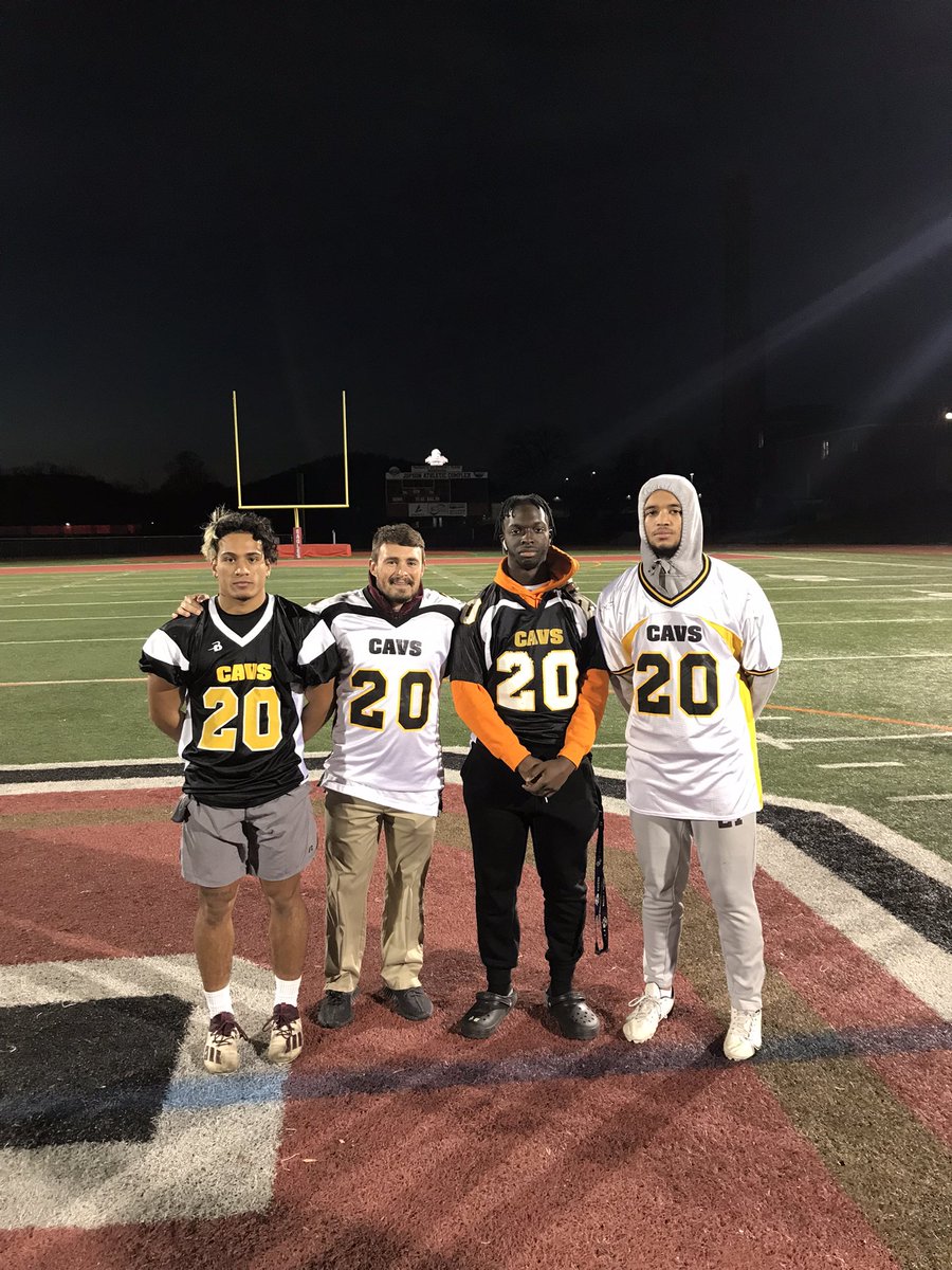 CoachPurk's tweet photo. Good Luck to @SCCavsFootball tomorrow in the State Championship game. 

These guys look good in Black and Gold!!! #OnceACav #AlwaysAnEagle https://t.co/wUbuUHICJM