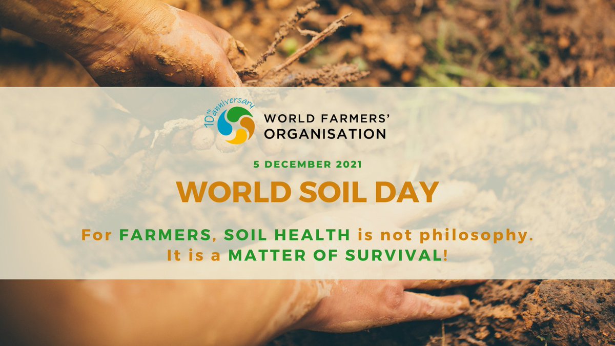 worldfarmersorg's tweet photo. Today is #WorldSoilDay &amp; no one cares the most about #SoilHealth than #Farmers, who eke out a living with their fingers in the #soil.
Let's thank all those 👩‍🌾 👨‍🌾 who strive daily for healthier #soils towards healthier🍲for healthier 🫂 on a healthier🌎!

#Farmers4Soil #SoilHeroes https://t.co/y25OhYzxl4