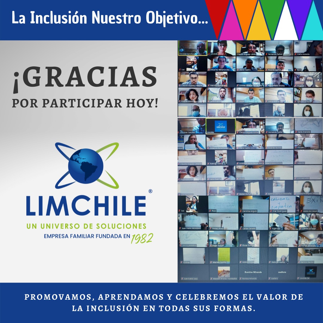LimChile's tweet photo. Gracias a todas y todos quienes nos acompañaron en la Charla/Conversatorio de lanzamiento de la semana #LaInclusiónNuestroObjetivo 🤝💚🙂‼
#Limchile #BienestaryCalidaddeVida #AprendiendoJuntos
#Interculturalidad #diversidadsexual #EquidadDeGénero #Discapacidad https://t.co/rLN4PapkRN