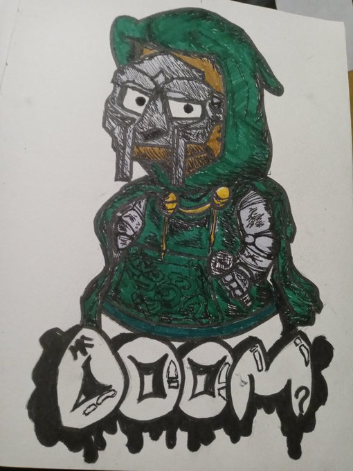 King Shinyroar 🌈 @TFS'25 - Yesterday's sketch in the #SketchYourFavArtistsADay B.S.Doom aka. @MFDOOM https://t.co/yQDKEjhQMT
