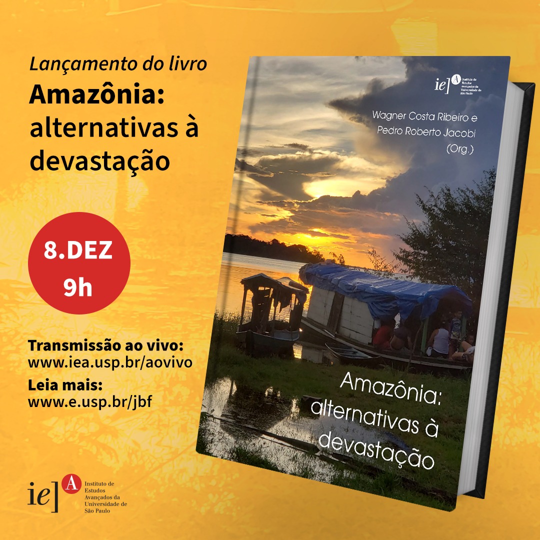 macroamb_fapesp's tweet photo. No próximo dia 8, quarta-feira, a partir das 9 da manhã, o Instituto de Estudos Avançados da USP promove o lançamento do livro  "Amazônia: Alternativas à Devastação", que contou com organização do coordenador do MacroAmb @prjacobi  ao lado do geógrafo Wagner Costa Ribeiro. https://t.co/tmLkoa69Sd