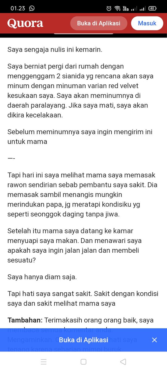 pisanglumerrs's tweet photo. @convomf Lo harus liat ini cowo brengsekkkk najisss anjg lo. Gue nangis banget gila ada org sejahat itu 😔
Dari baca ini gue gak sanggup banget, baca deh jawaban dari quora mba nya. Ini aku ss sebagian yg menurut ku harus kalian baca, sedih banget yaAllah😔😔 https://t.co/jSe3eFuj4A