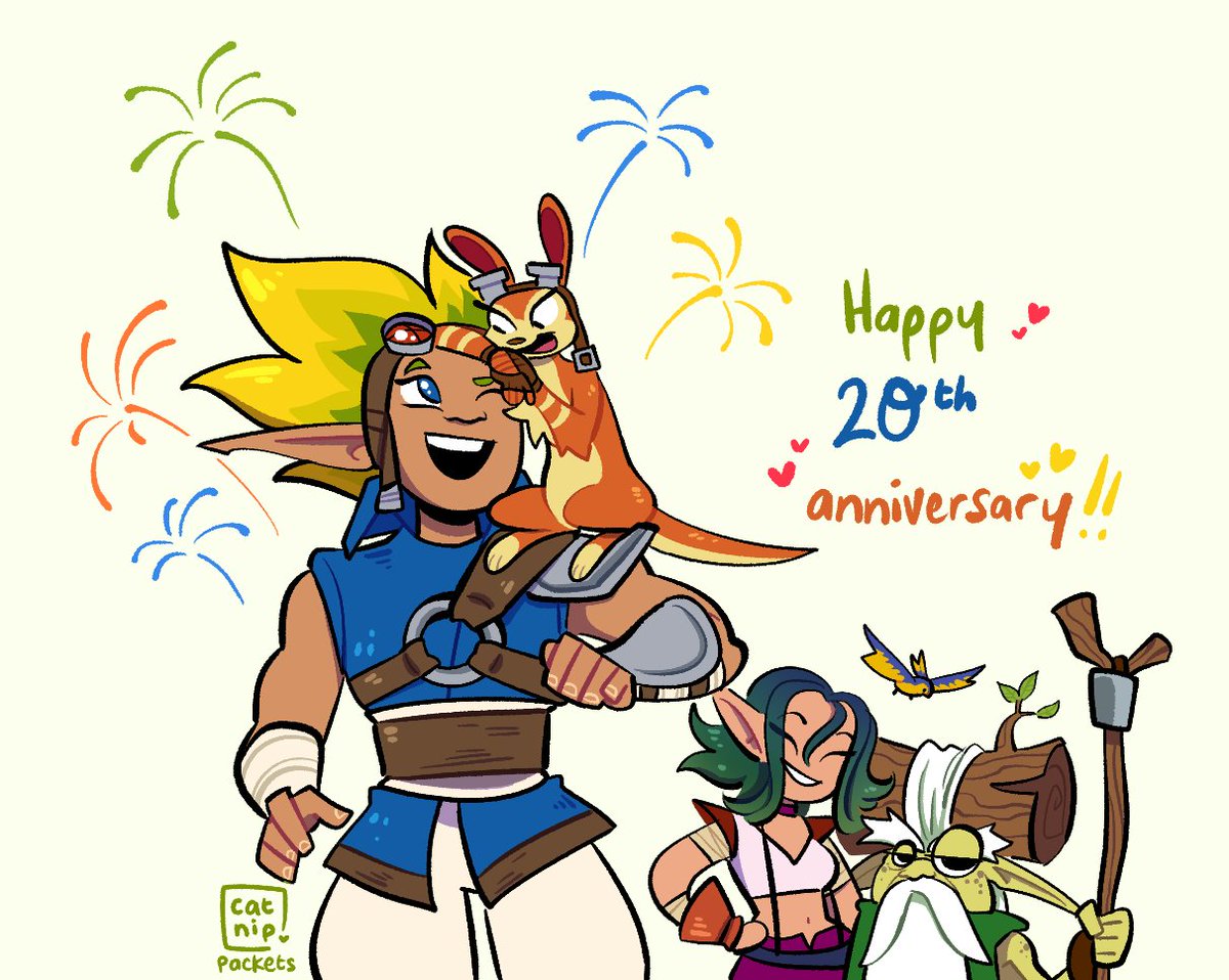 catnippacket's tweet photo. happy anniversary to my favourite video game in the whole wide world that inspired me so much as a child that I would not be the person I am today without it!!!!!!!!!!!!!!!!!!!!! 💙🧡 #JakAndDaxter https://t.co/6P4VbSktd3