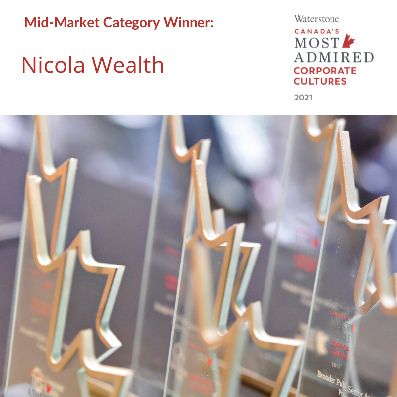 waterstonehc's tweet photo. Congratulations to @nicolawealth on being named a 2021 Canada's Most Admired Corporate Cultures award winner!
For a full list of this year's winners, visit https://t.co/fahJB848DA
#canadasmostadmired #corporateculture #awards https://t.co/VTXQsWpVBK