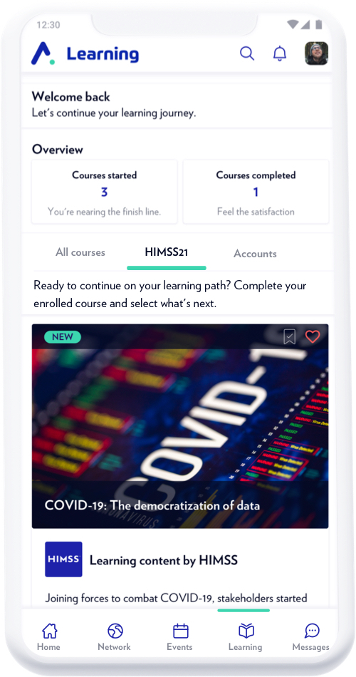 your_accelerate's tweet photo. HIMSS21 sessions on demand only on Accelerate!

Enjoy our curated selection of HIMSS21’s world-class educational programming. Free to conference attendees or discounted for all HIMSS members. 

https://t.co/dCIweJf2iG https://t.co/XxuJ33uIL0