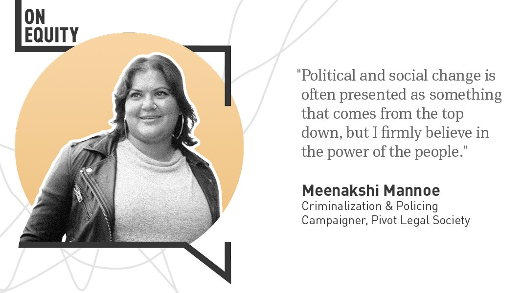 SFUPublicSquare's tweet photo. Meenakshi Mannoe (@mmeenaakshii) is the criminalization and policing campaigner at @pivotlegal, where she works to envision intersectional approaches to ending the harms of policing and criminalization.

Learn more about her from our #OnEquity interview: https://t.co/WEbrAXxv4h https://t.co/0mQM4PXH8m