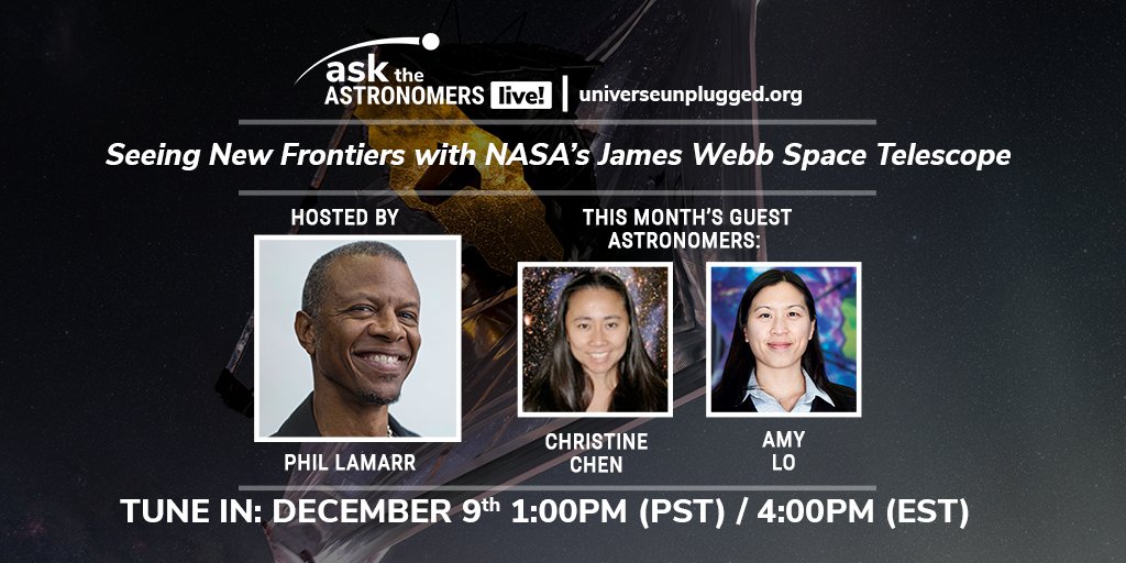 Cool_Cosmos's tweet photo. We're so antsy about the upcoming launch of @NASAWebb, we're devoting our December #AskTheAstronomersLIVE to it!

Join host @PhilLaMarr and guests Christine Chen of @stsci and Amy Lo of @northropgrumman at 1pm PT/4pm ET Thursday, Dec. 9. https://t.co/yyl68oGvTD #UnfoldTheUniverse https://t.co/1vPiwySuAZ