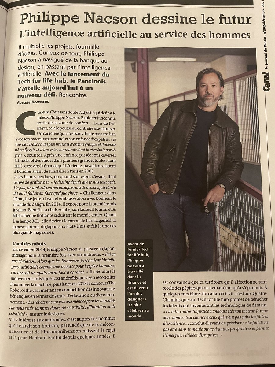 Merci à @VilledePantin pour cet article dans Canal. 
<a href="/TechForLifeSum/">Tech For Life Summit</a> <a href="/humain_ngo/">humain</a>
