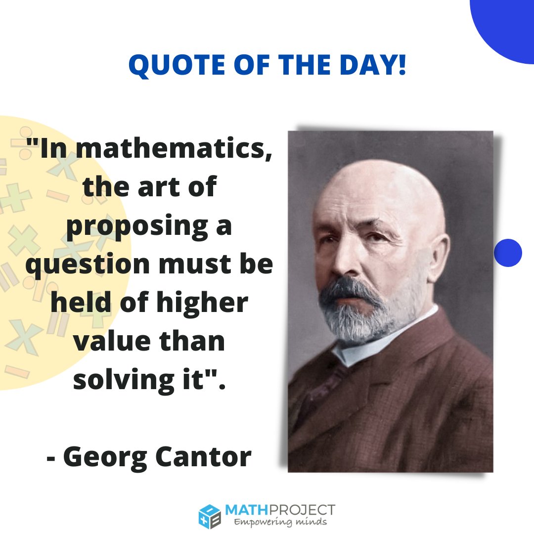 mathproject2010's tweet image. At Math Project, we welcome all questions that are posed by our students!
Thank you Georg Cantor for being an important figure in the history of Math.
Image source: wikipedia
#mathproject #elearning #GeorgCantor