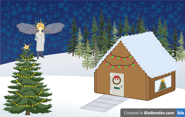 LadyInALabcoat's tweet photo. @BioRender Well this was a lovely break from writing my thesis! My angel is only a little creepy #BioGingerbread https://t.co/gnHFA1rdRC