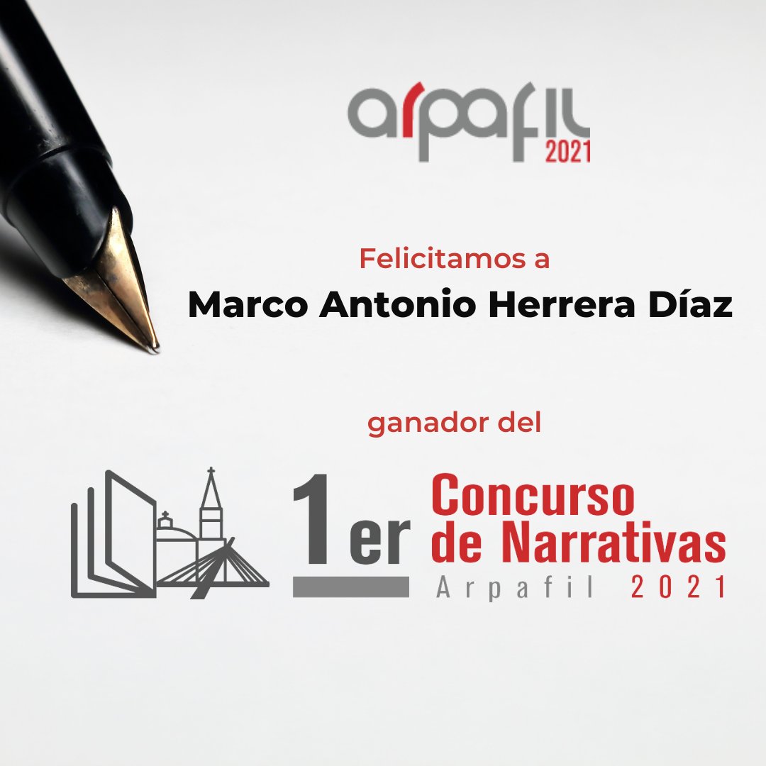Felicitamos a Marco Antonio Herrera Díaz, autor de la obra "Vida y arquitectura" la cuál fue seleccionada como ganadora de nuestro primer Concurso de Narrativas ArpaFIL. 
¡Enhorabuena!