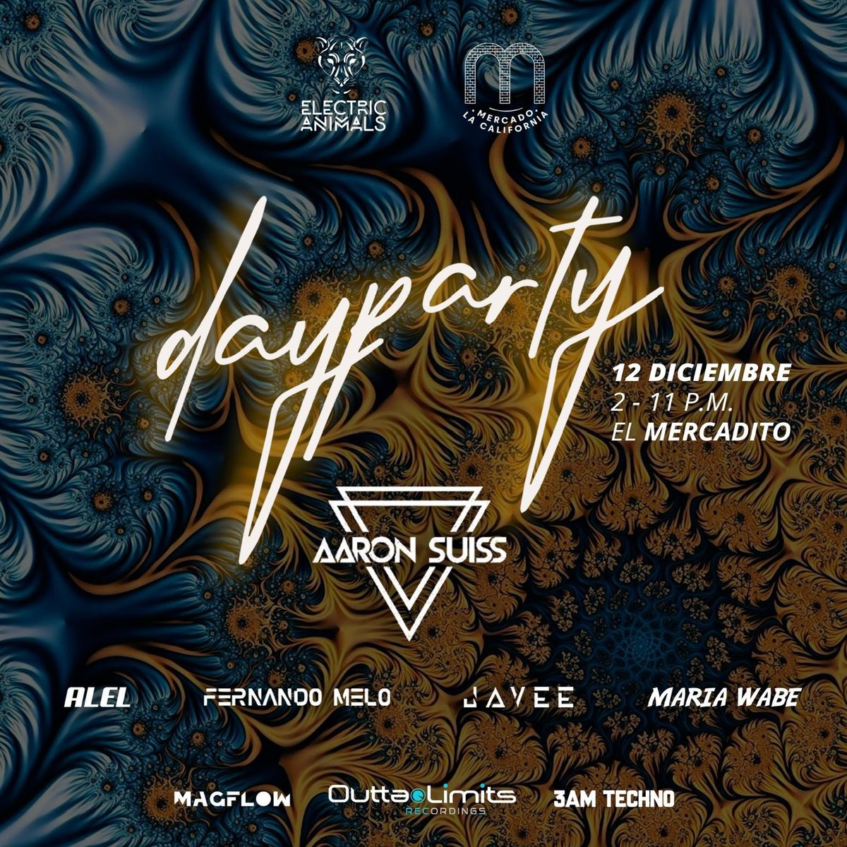 Nos vemos este 12 de Diciembre en El Mercadito📍Un Line Up de lujo con nuestro invitado internacional <a href="/Aaronsuiss/">Aaron Suiss</a> pueden encontrar las entradas en el siguiente link. 

starticket.cr/e/81/dayparty-…