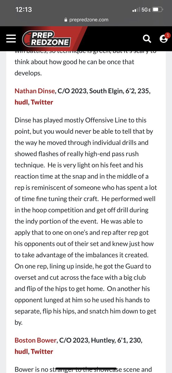 nathandinse1's tweet photo. Thank you so much @SalomonDLcoach for the write up and the recognition as a top performer in the @PrepRedzoneIL stock up showcase! Excited to work and get better this off season! Only up from here. https://t.co/gCvWkMtvBO
