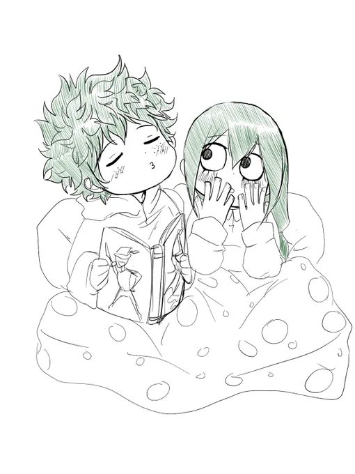Little Izuku and Tsuyu doodle. 😆🤴🏼👸🏼🧚🏼⭐️🌝📚#IzukuMidoriya #TsuyuAsui #IzukuxTsuyu #Deku #Froppy #little #young #storytime #DOODLES #fanart #BokuNoHeroAcademia #midotsuyu 