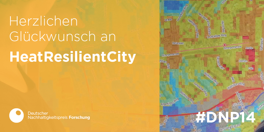_DNP_'s tweet photo. ▪️Deutscher Nachhaltigkeitspreis Forschung 2022 in Zusammenarbeit mit dem @BMBF_Bund ▪️

Herzlichen Glückwunsch an das Projekt 'HeatResilientCity' 

https://t.co/fvvLwmq7mQ

📸Regine Ortlepp
#Hitzeforschung #DNP14 #DNP #deutschernachhaltigkeitspreis https://t.co/xuYOBu36B1