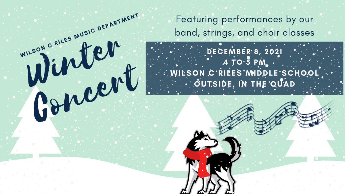WilsonRiles's tweet photo. 🎶Our Winter Concert is next Wednesday! Come see our AMAZING music classes perform in the Quad! December 8, 4-5 PM 🎷🎻🎵 https://t.co/91ir7oH83S